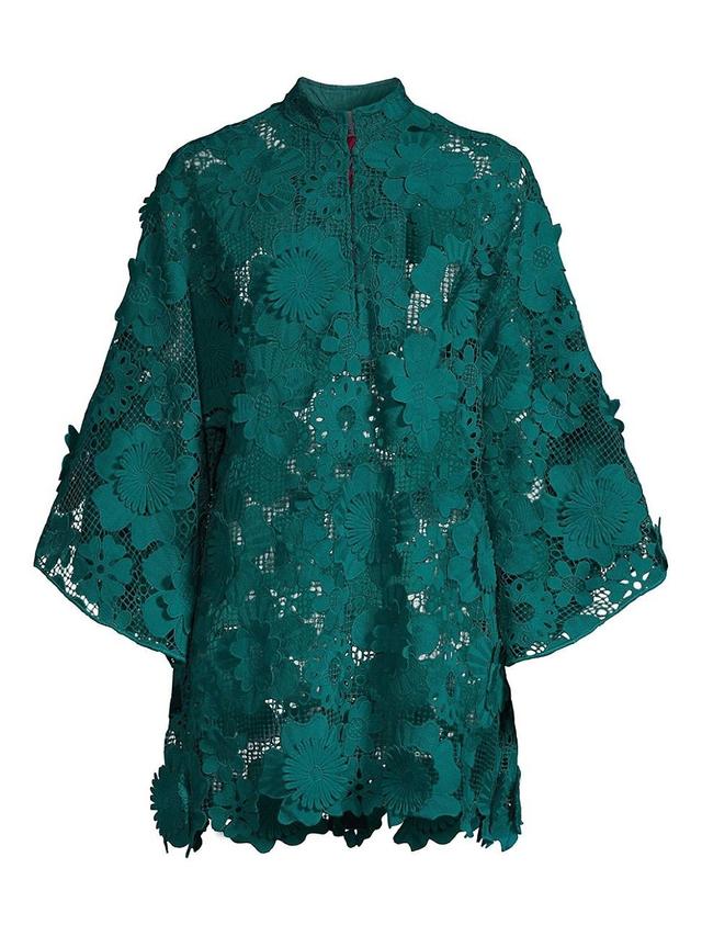 Womens Floral Lace Mini Caftan Product Image