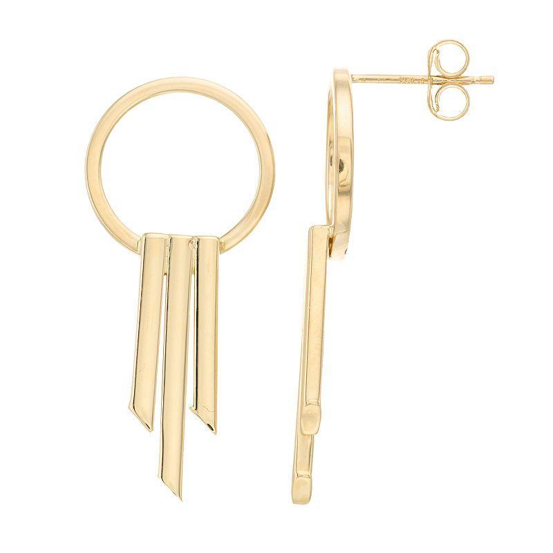 Au Naturale 14k Gold Triple Bar Drop Earrings, Womens Product Image