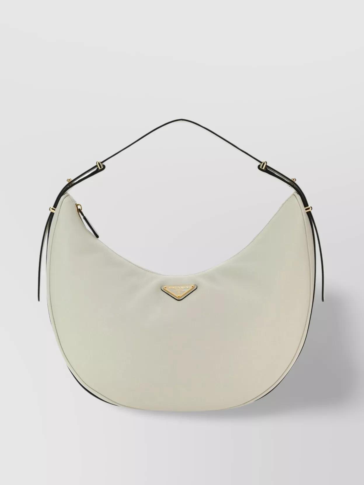 Shoulder Bag With Adjustable Strap And Curved Silhouette In White Product Image