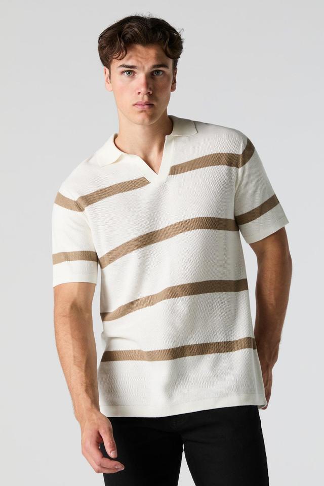 Striped Knit Polo Male Product Image