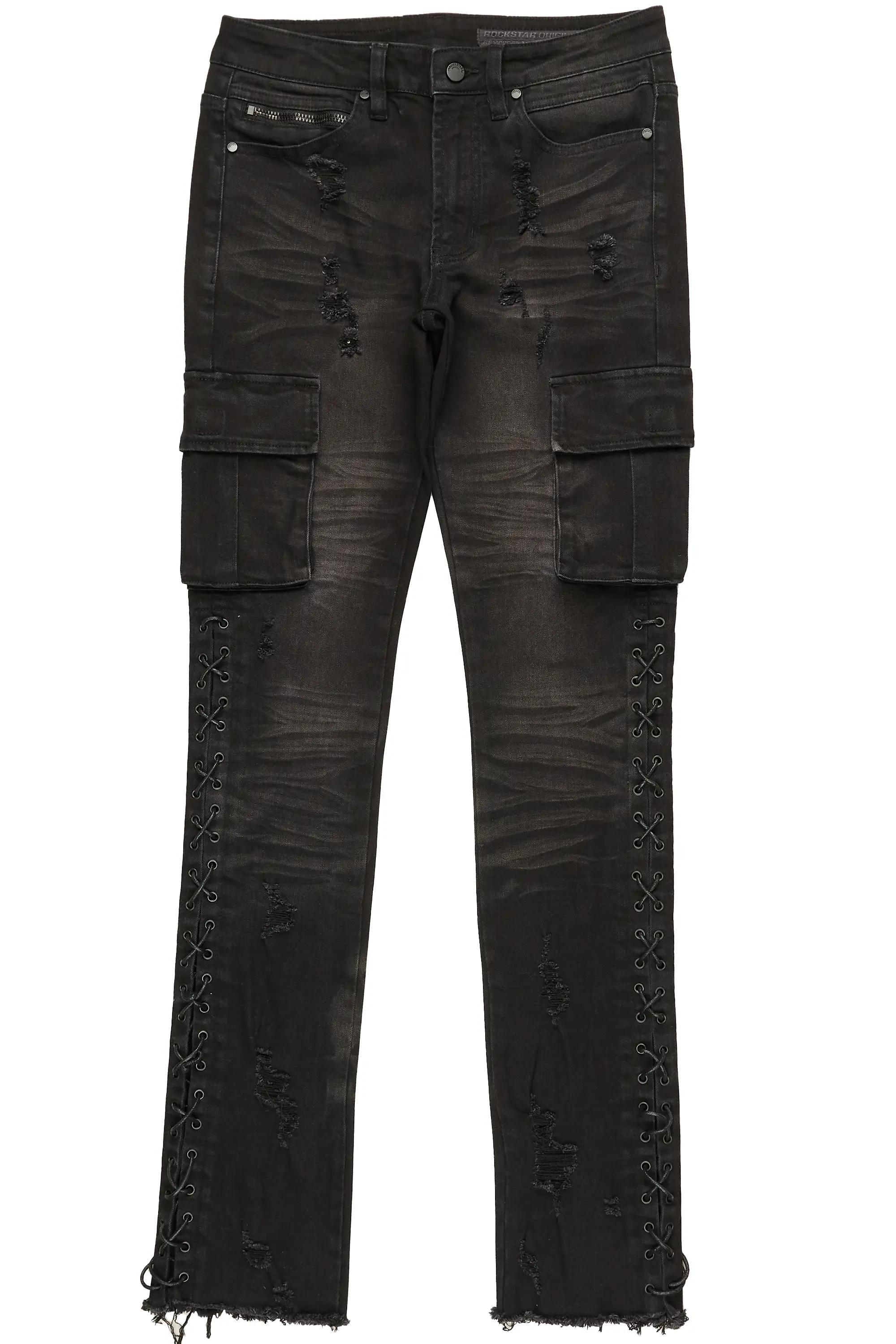 Honor Black Stacked Flare Jean Male Product Image