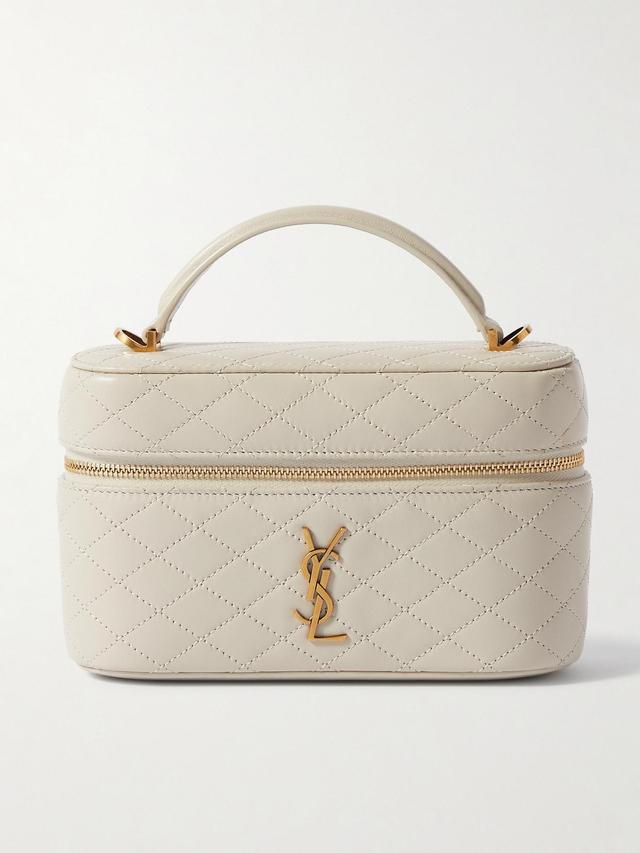 SAINT LAURENT Gaby Vanity Leather Shoulder Bag In Off-white Product Image