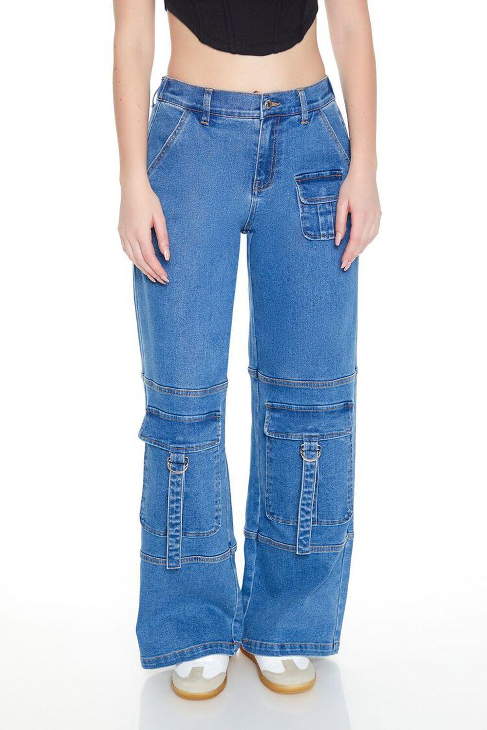 Utility Wide-Leg Cargo Jeans | Forever 21 Product Image