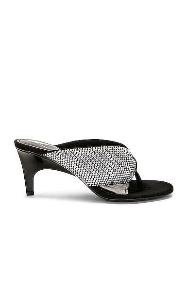 THE ATTICO Rem Sandal In Silver & Black in Metallic Silver Product Image