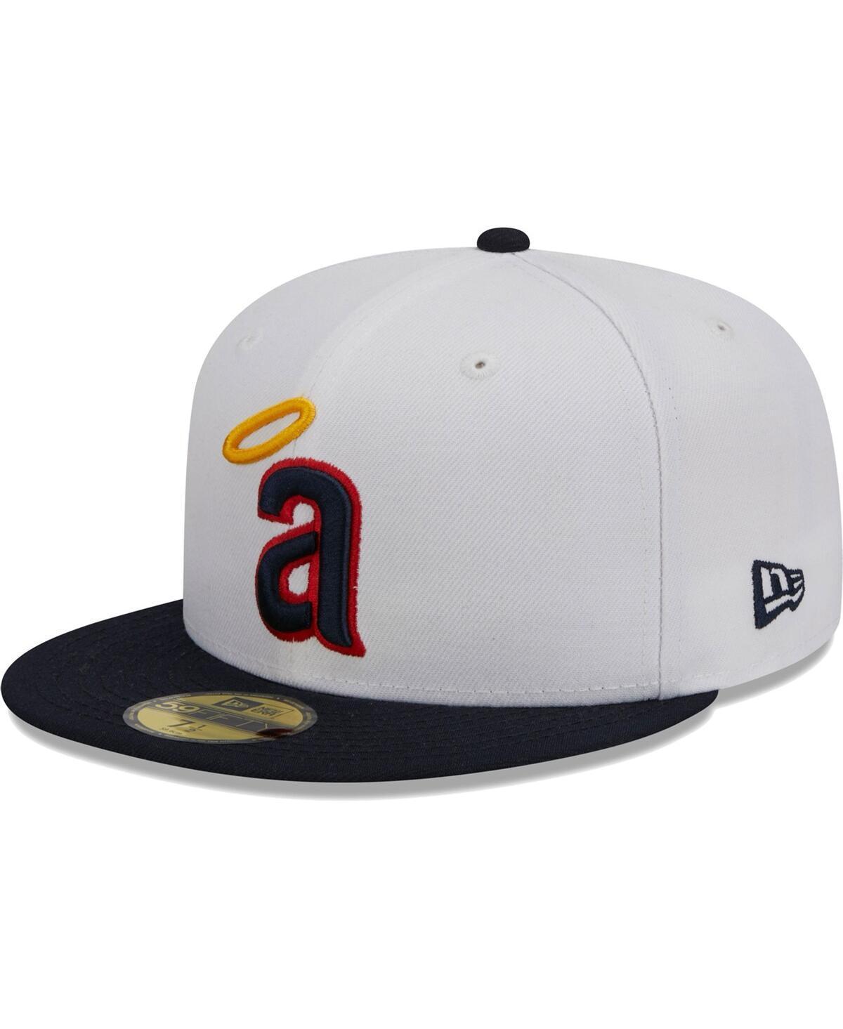 New Era Mens White California Angels Optic 59FIFTY Fitted Hat - White, Navy Product Image