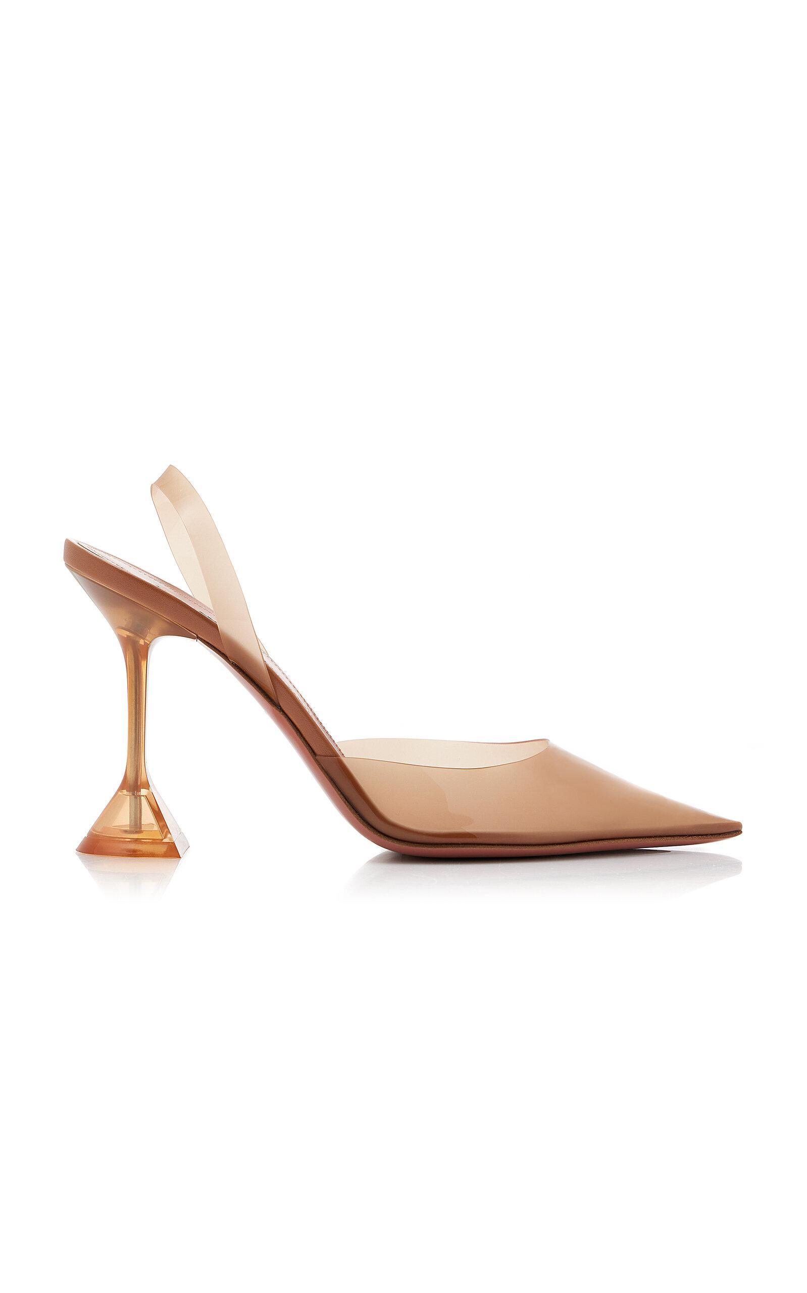 AMINA MUADDI Holli 95 Pvc Slingback Pumps In Nude Product Image