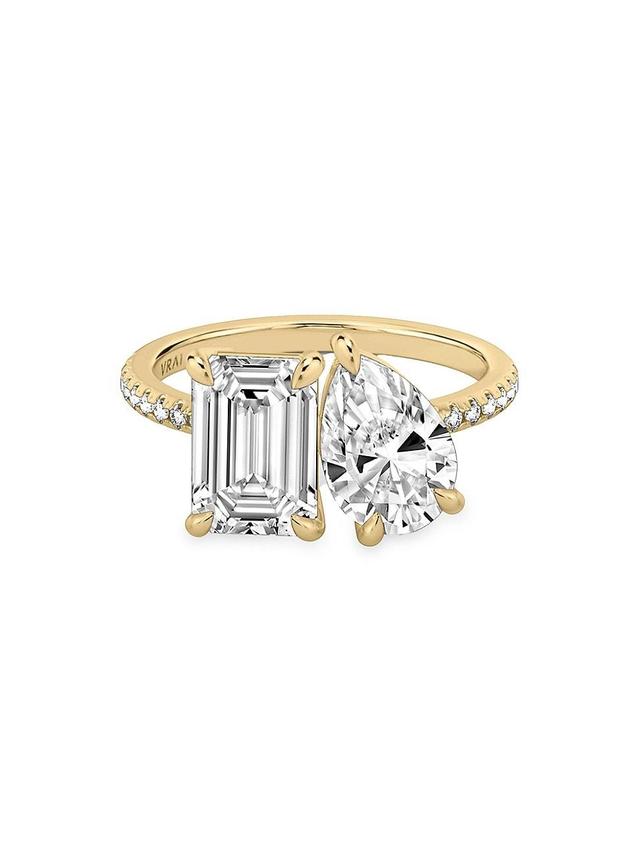 Womens Toi Et Moi 18K Yellow Gold & 3.63 TCW Lab-Grown Diamond Engagement Ring Product Image