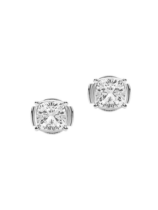 Womens 14K White Gold & 2 TCW Cushion-Cut Lab-Grown Diamond Stud Earrings Product Image