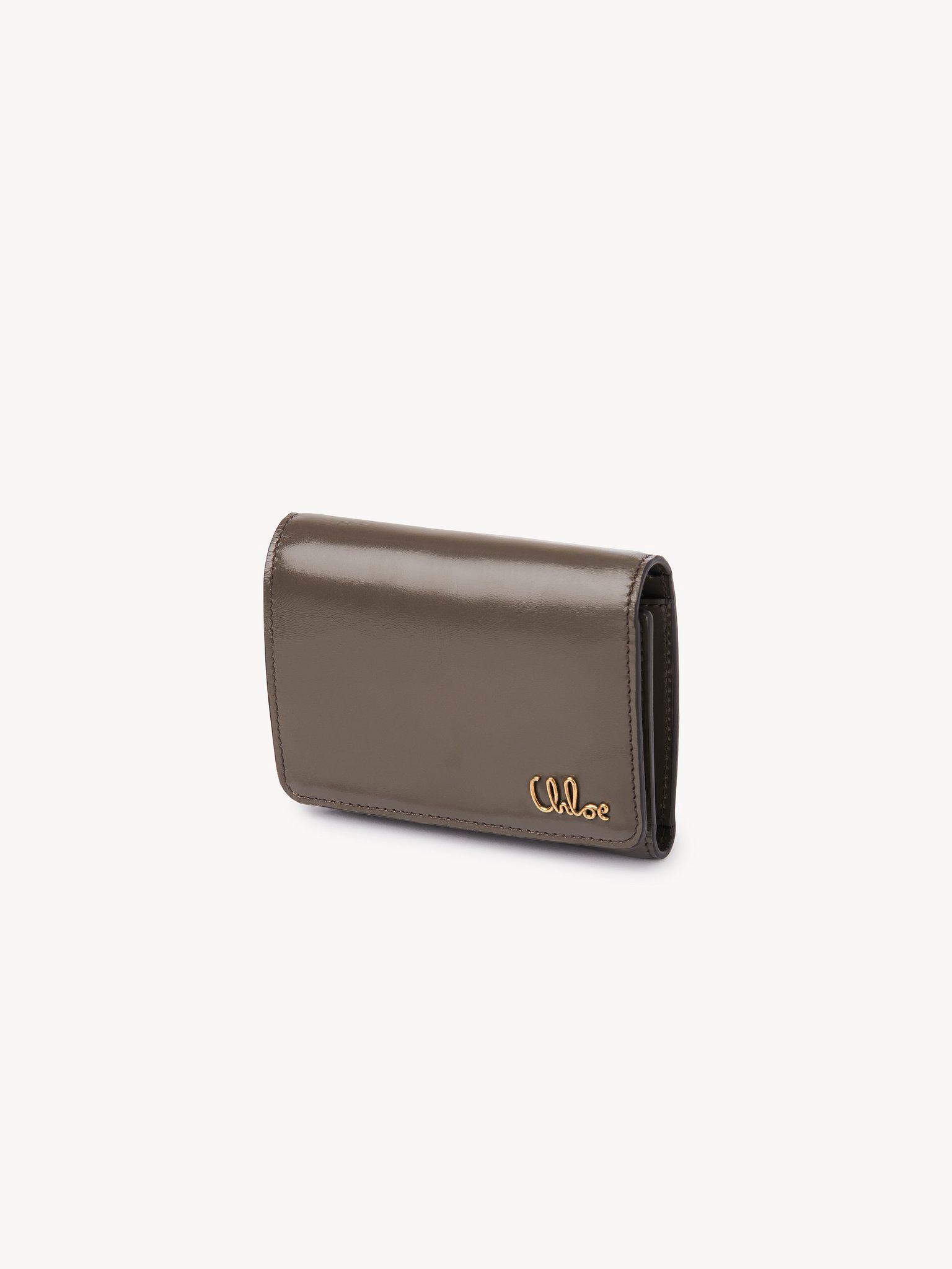 Small Chloé Iconic tri-fold with coin pocket in shiny leather Product Image