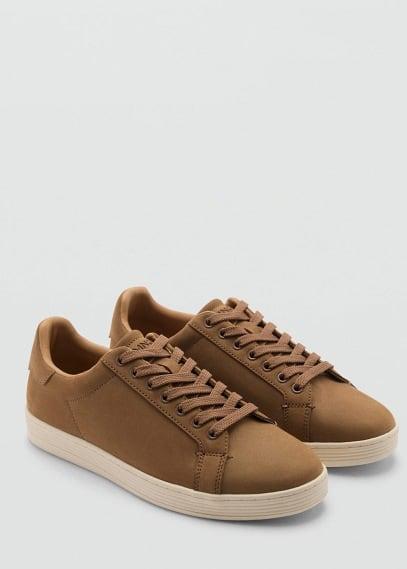 MANGO MAN - Laces suede sneaker brownMen Product Image