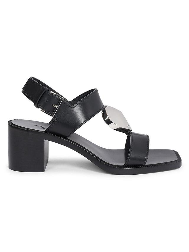 Womens 60MM Leather Block-Heel Sandals Product Image
