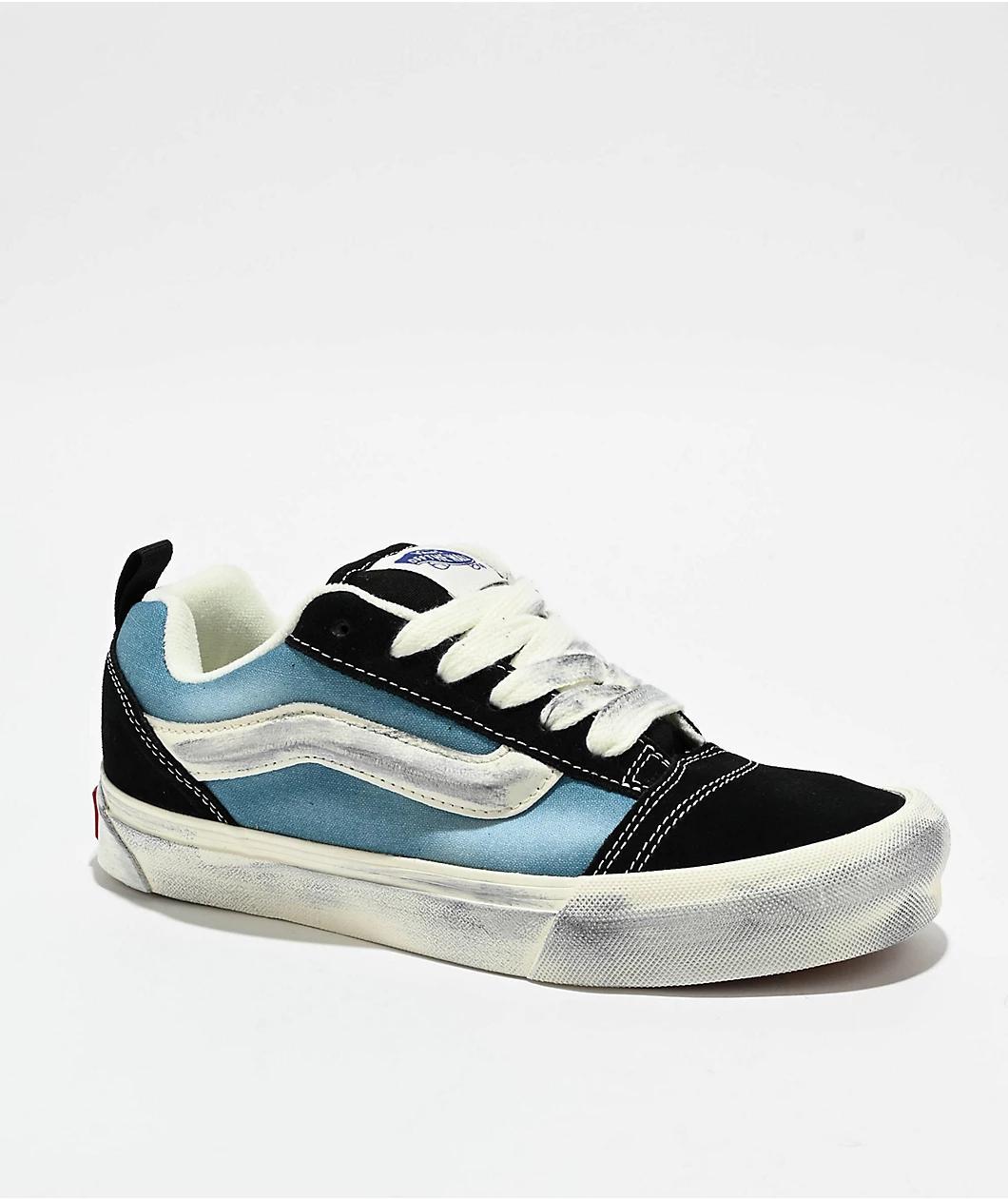 Vans Knu Skool Wave Washed Blue Skate Shoes Product Image