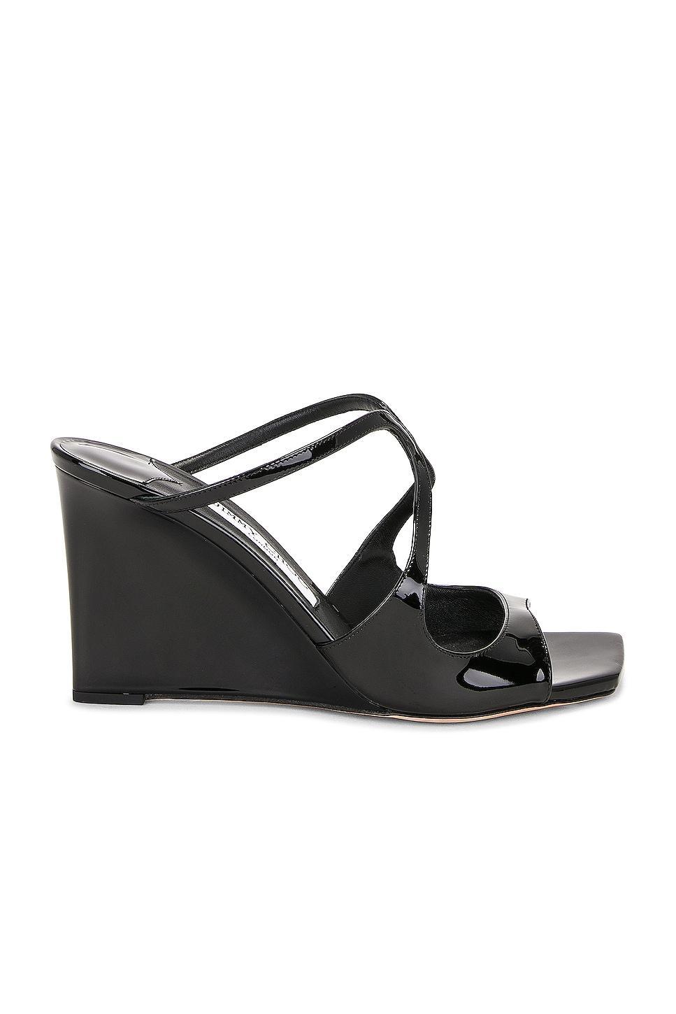 Jimmy Choo - Women's Anise Leather Wedge Sandals - White - IT 40 - Moda Operandi Product Image