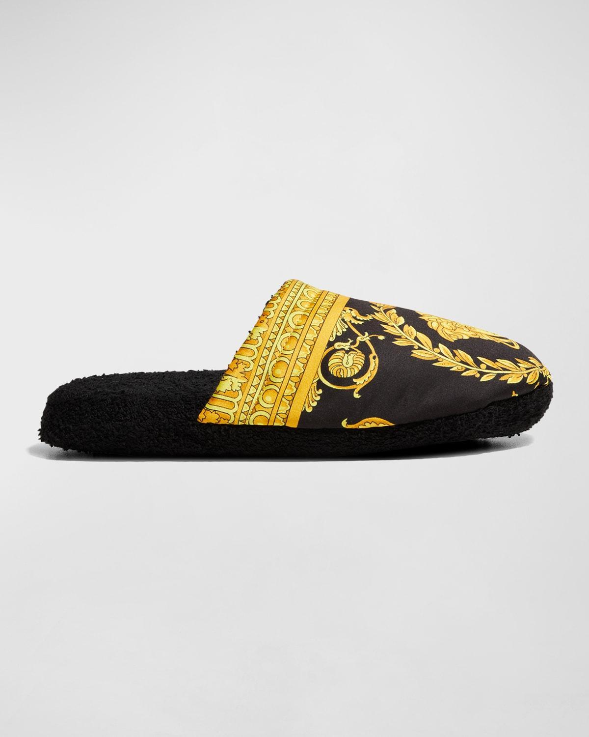 Mens Barocco-Print Mule Slippers Product Image