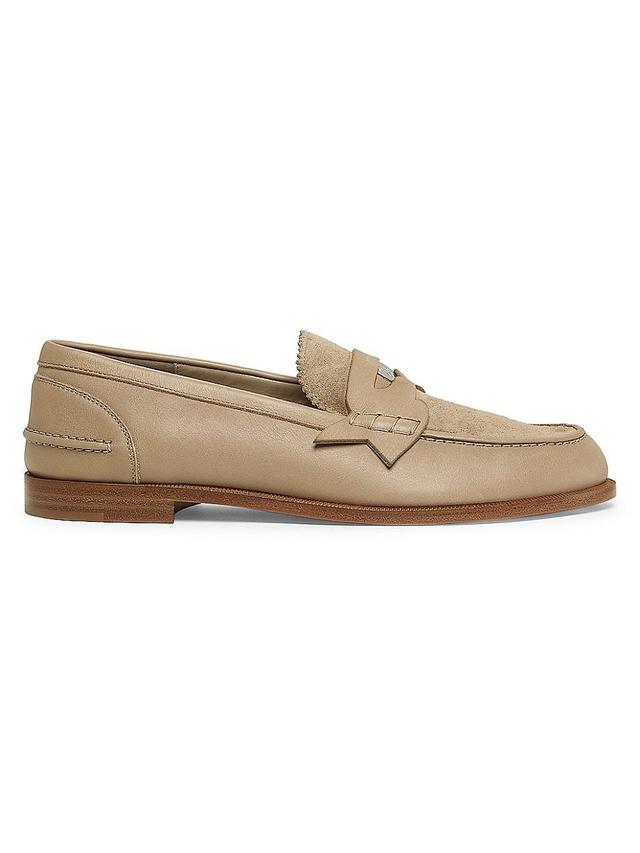Womens Leather & Suede Penny Loafers Product Image