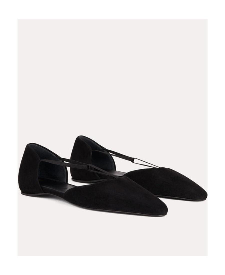 TOTÊME The T-strap Suede Ballerina Shoes In Black Product Image