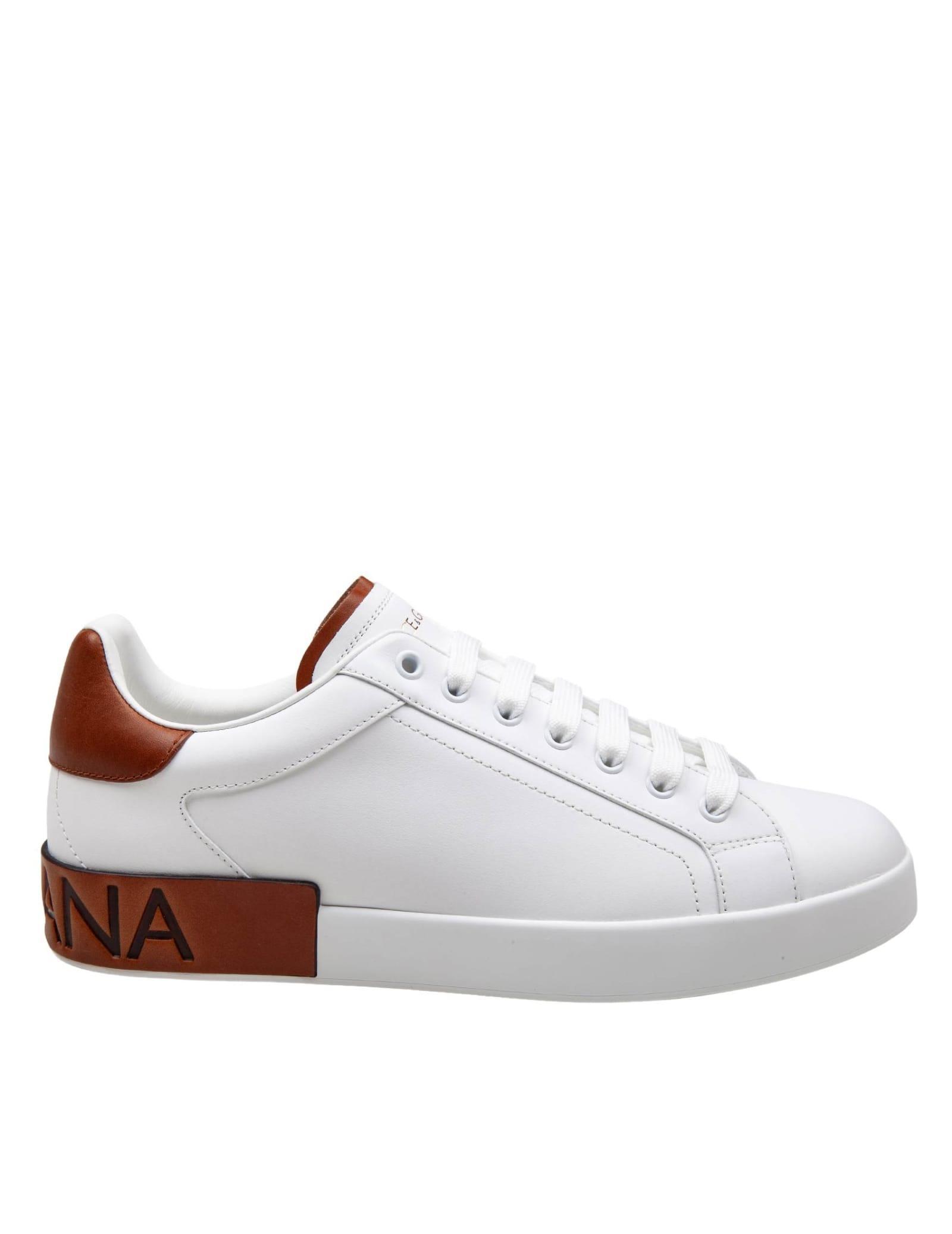 Portofino Sneakers In White Leather And Leather Product Image