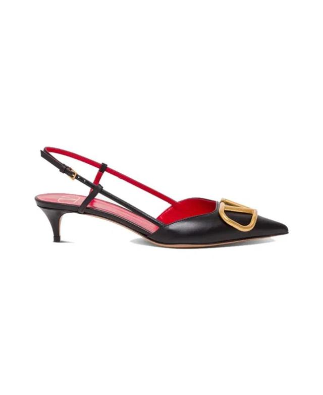 VALENTINO GARAVANI Black Vlogo Signature Slingback Pumps Product Image