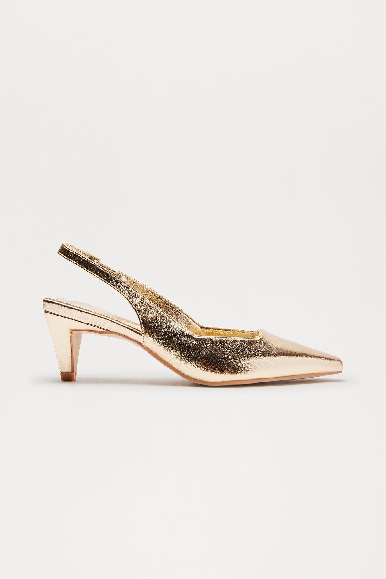 Kamari Slingback Pumps - Gold Product Image