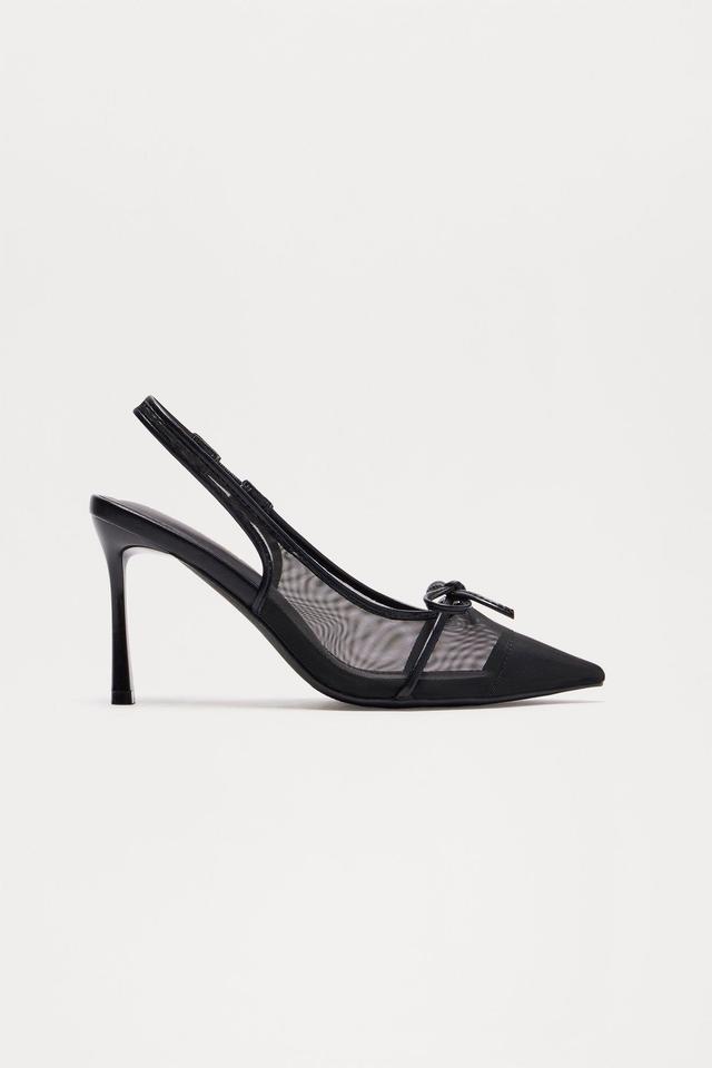 Vale Bow Slingback Pumps - Black Product Image