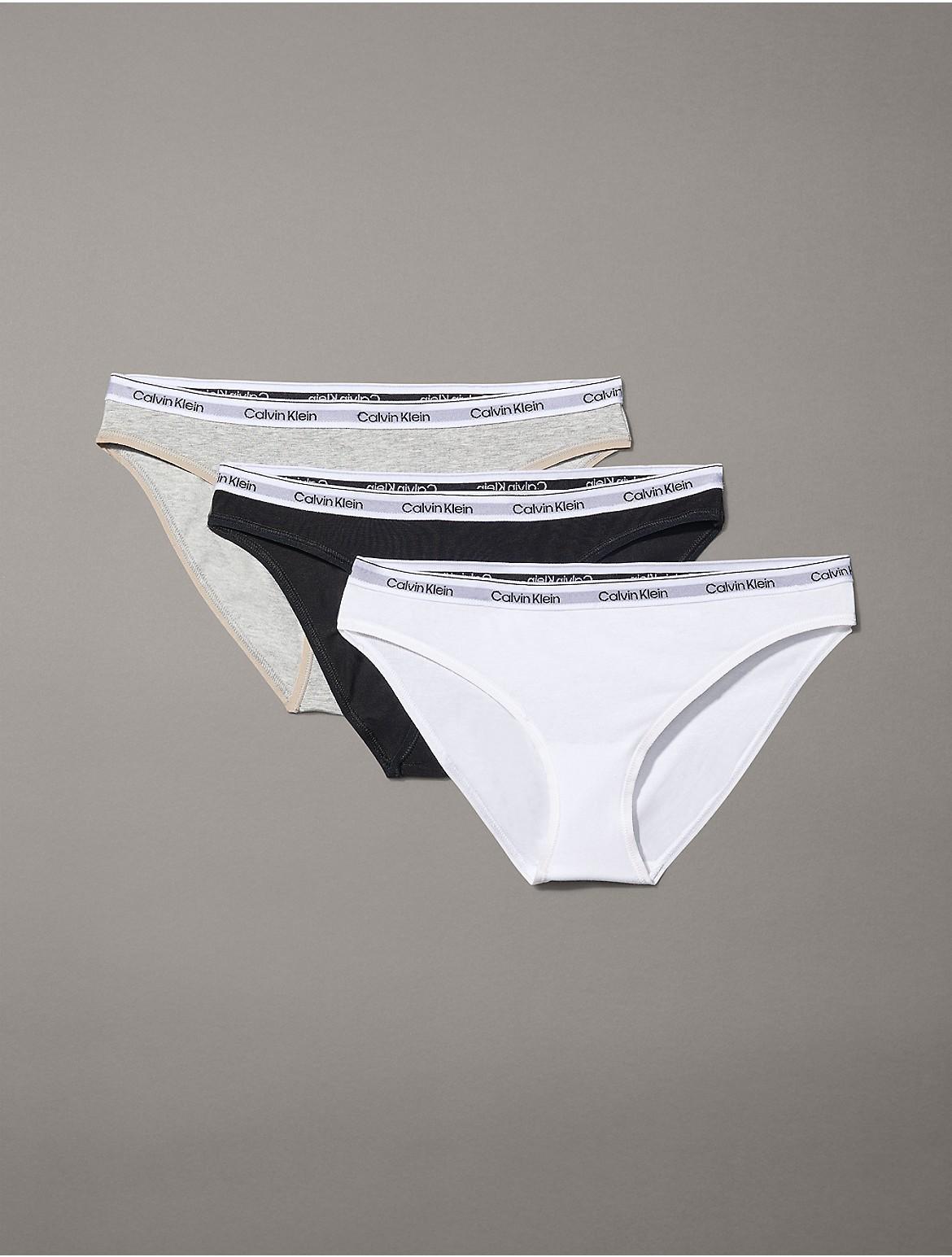 Calvin Klein Womens Modern Logo 3-Pack Bikini - Multi - L Product Image