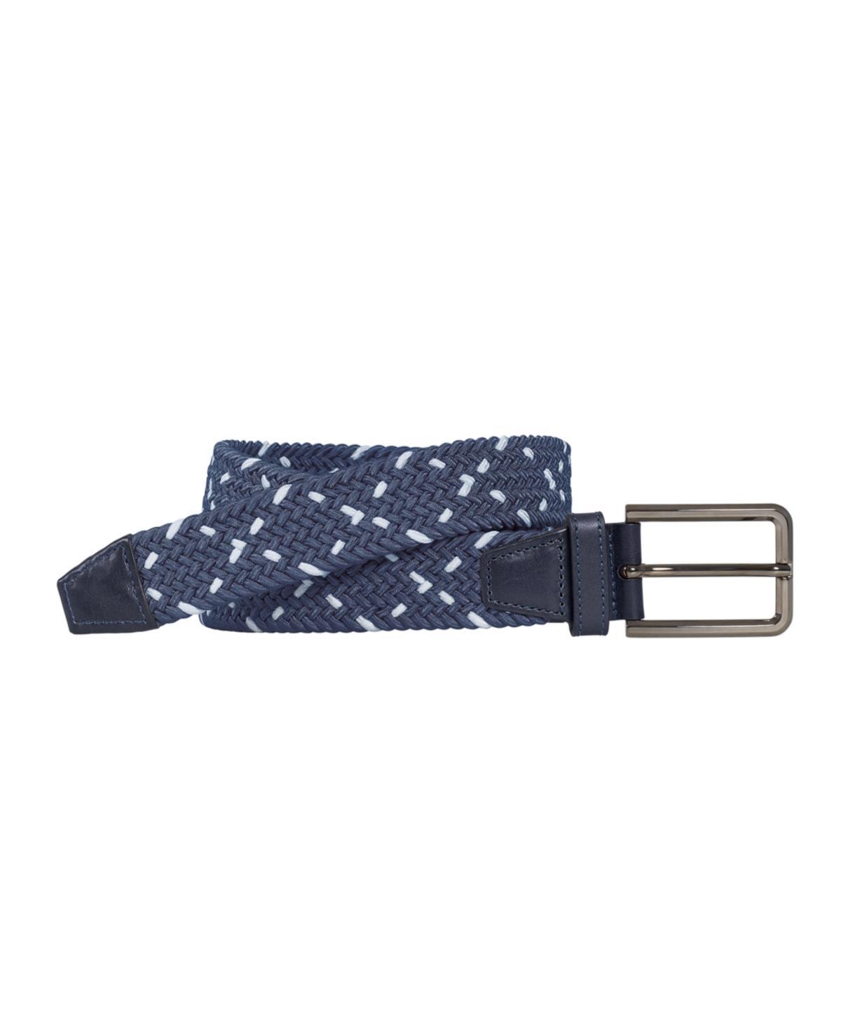 Johnston & Murphy Mens Woven Stretch Knit Belt - Navy Product Image