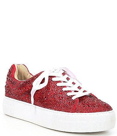 Betsey Johnson Sidny Crystal Pav Platform Sneaker Product Image