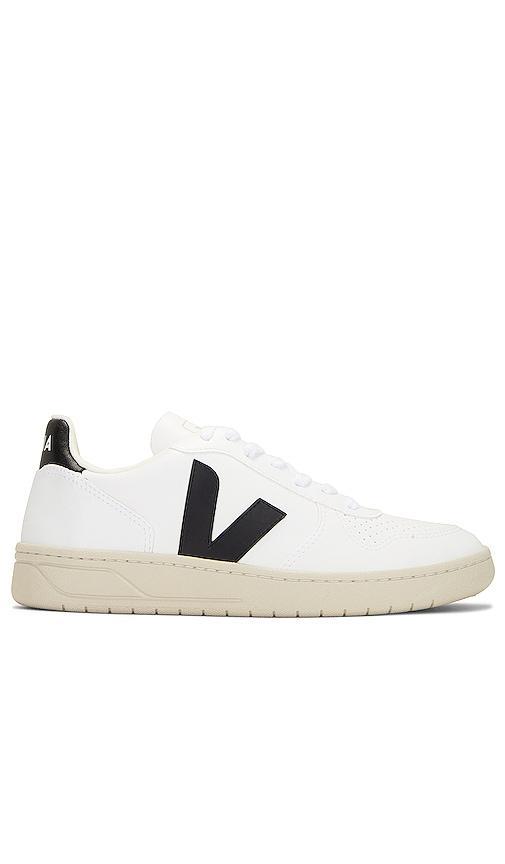 Veja V-10 Sneaker in Extra White & Black - White. Size 37 (also in ). Product Image