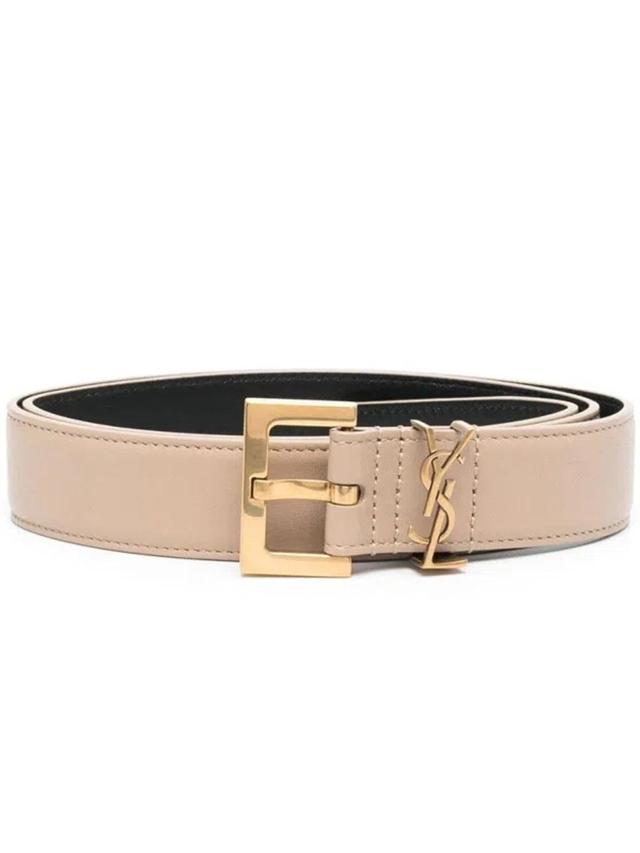 SAINT LAURENT Beige Cintura Monogram Belt Product Image