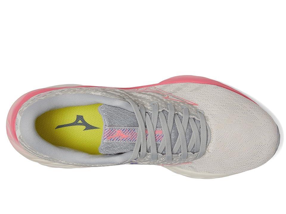 Mizuno Wave Inspire 19 (Snow White/High Vis Pink) Women's Shoes Product Image