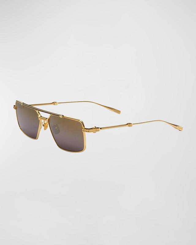 Mens V-SEI Double-Bridge Aviator Sunglasses Product Image