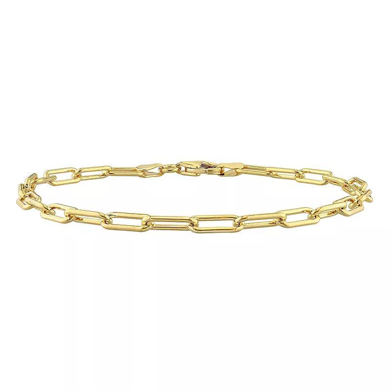 Stella Grace 18k Gold Over Silver Polished Paperclip Chain Bracelet, Womens Gold Tone Product Image