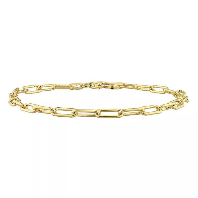 Stella Grace 18k Gold Over Silver Polished Paperclip Chain Bracelet, Womens Gold Tone Product Image