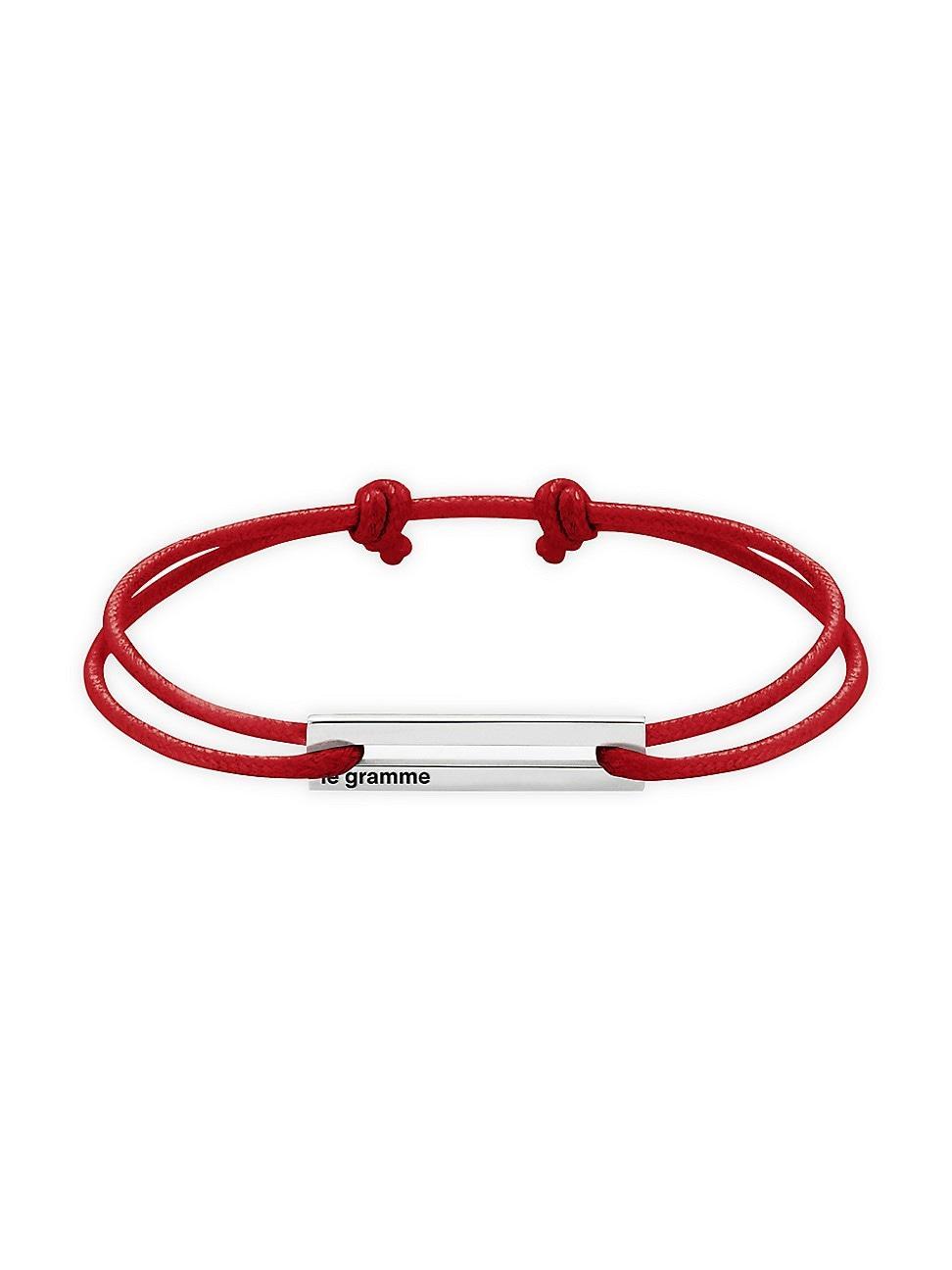 le gramme Mens 1.7G Sterling Silver & Cord Bracelet Product Image