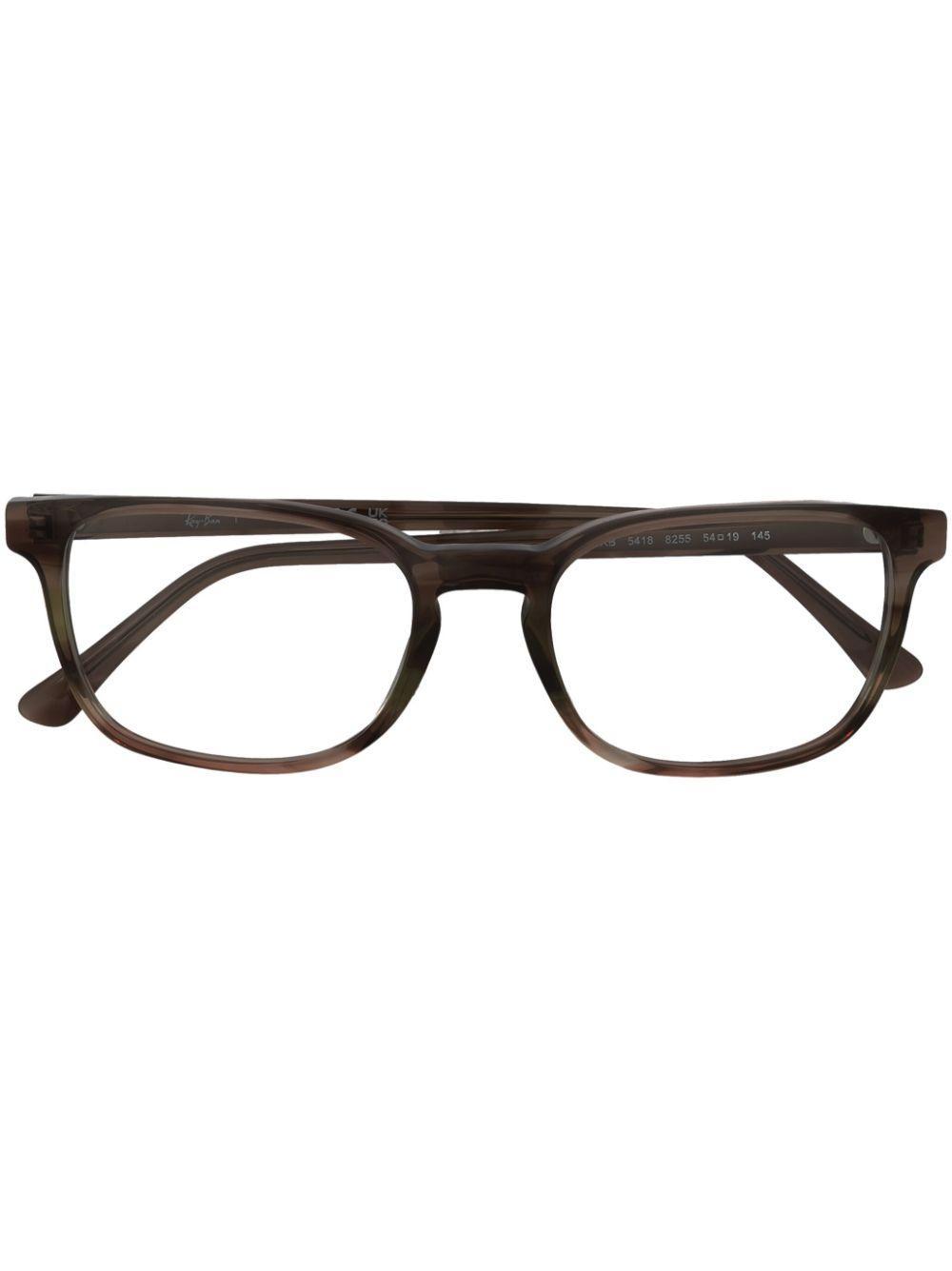 RAY BAN Rectangle-frame Glasses In Brown Product Image