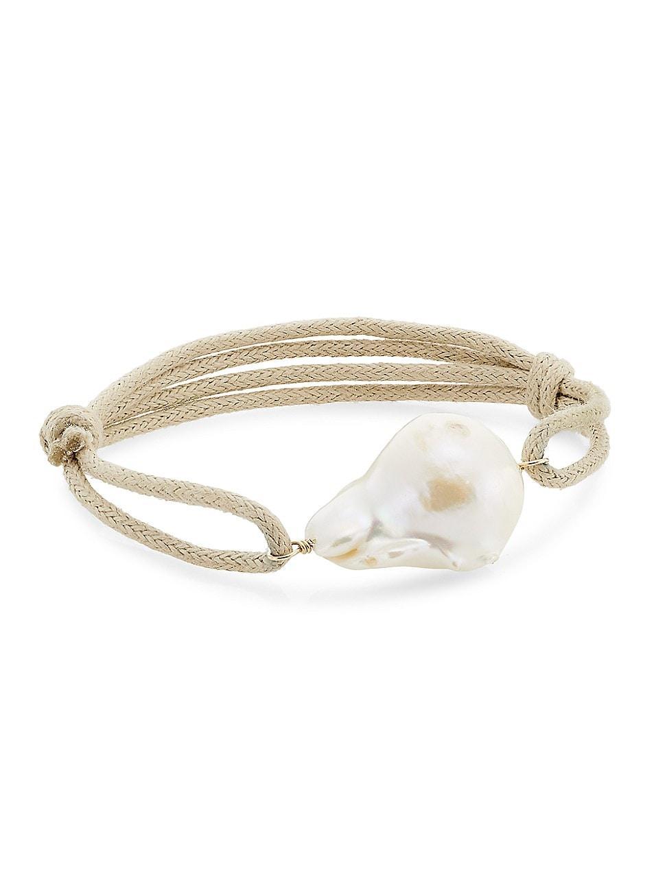 Womens Organic Gems Baroque Pearl Cord Bracelet Product Image