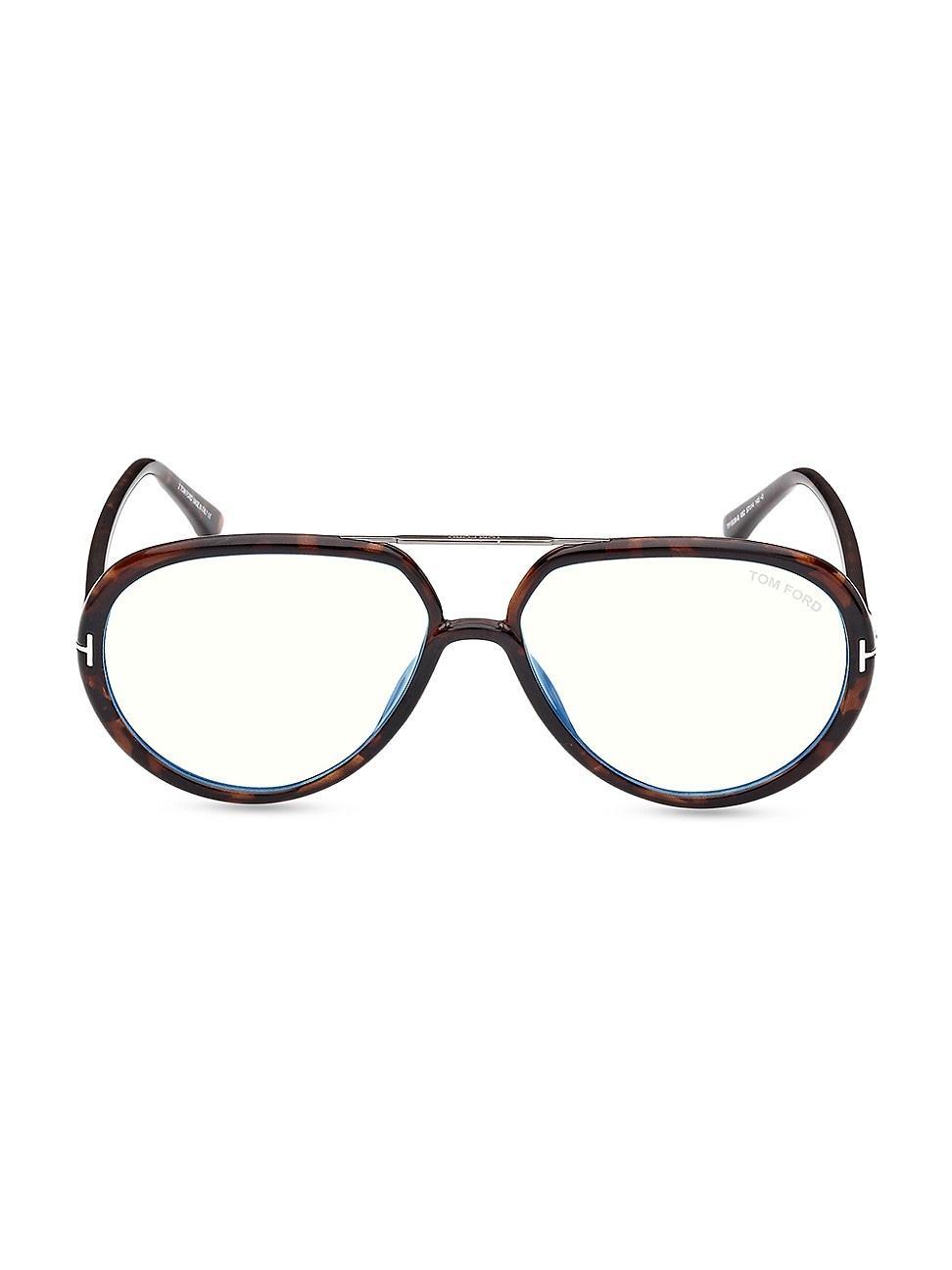 Mens 50MM Aviator Blue Block Glasses Product Image