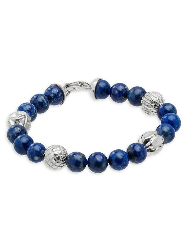 Mens Cactus Sterling Silver & Lapis Lazuli Bracelet Product Image