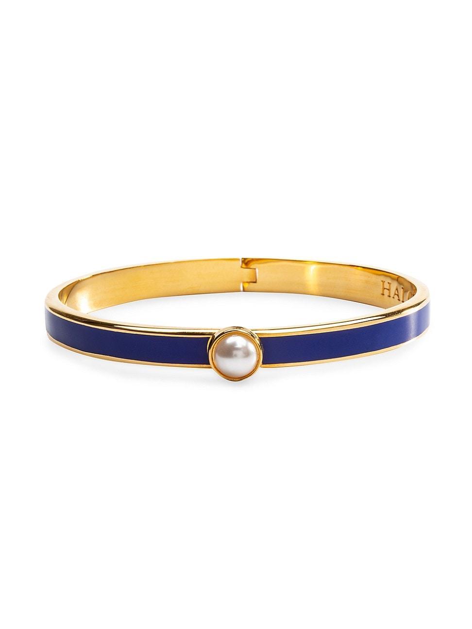 Womens Cabochon Pearl Hinged Bangle Product Image