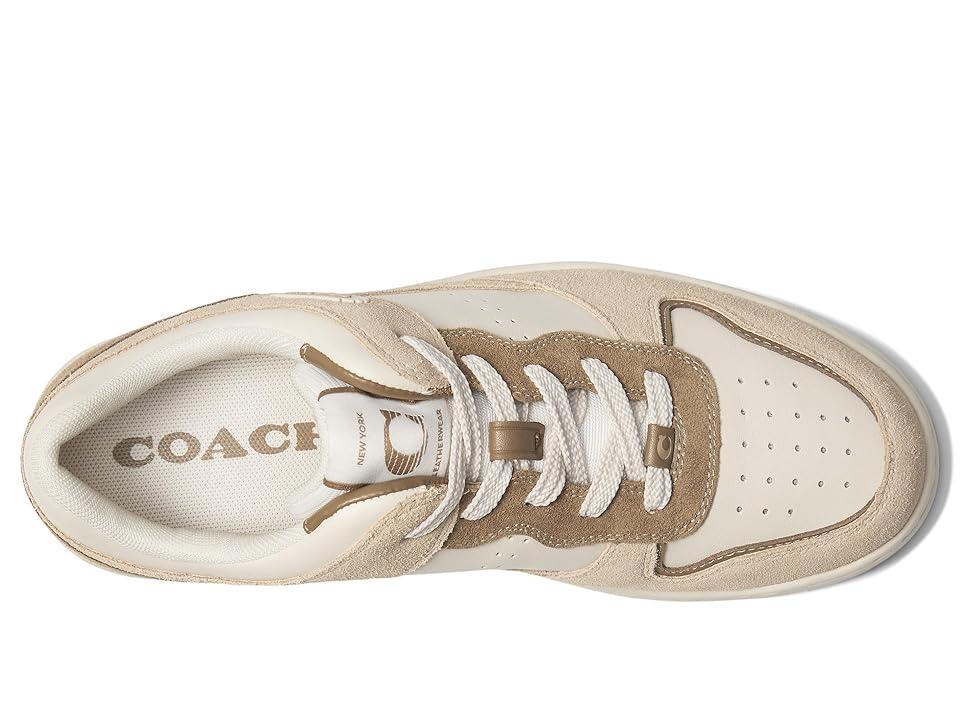 COACH Womens C201 Low-Top Suede and Leather Lace-up Retro Sneakers Product Image