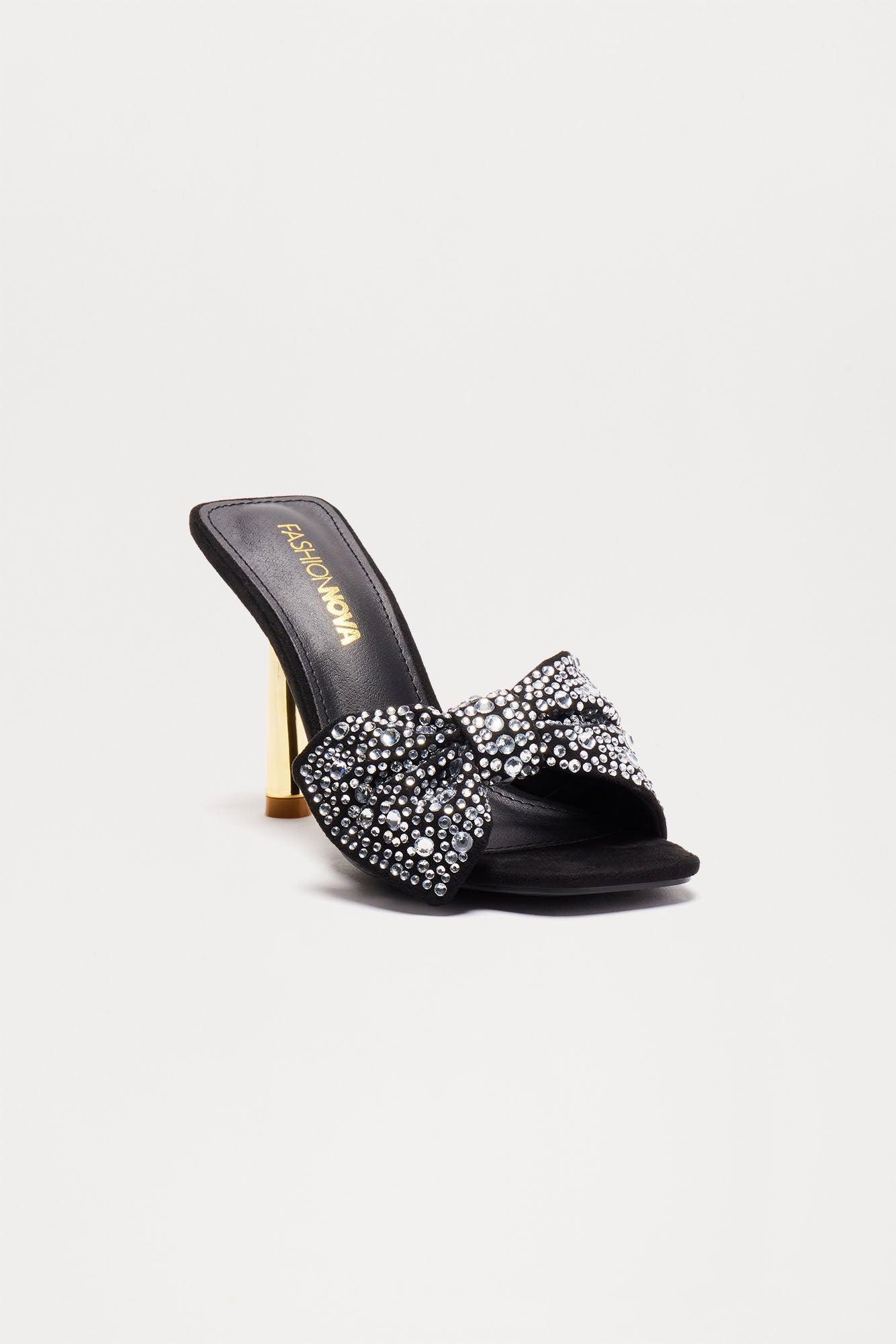 Maylin Rhinestone Heels - Black Product Image