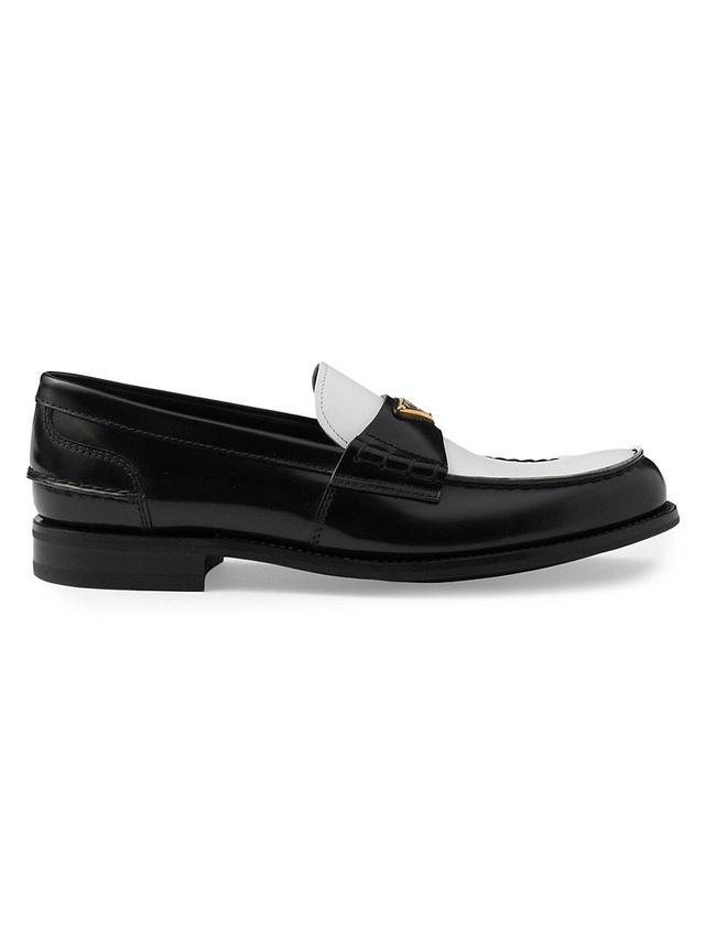 Mens Two-Wone Brushed Leather Loafers Product Image