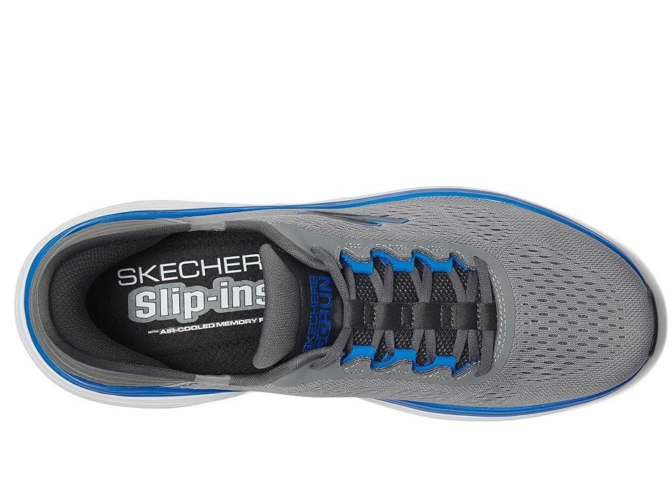 SKECHERS Skechers Hands Free Slip-ins Max Cushioning Suspension- Linear Focus Orange) Men's Running Shoes Product Image