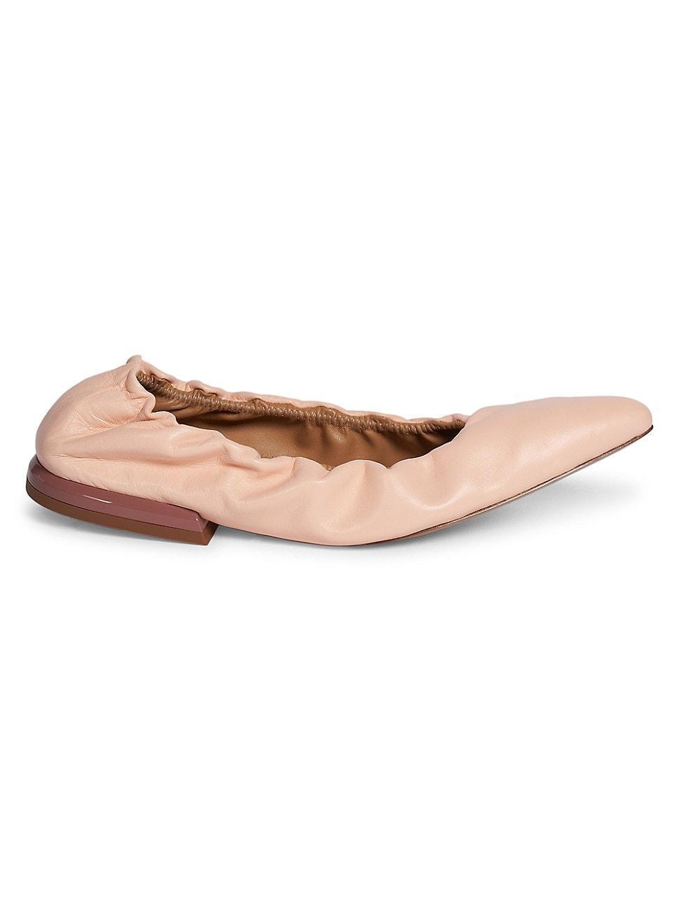 Womens Leather Ballet Flats Product Image