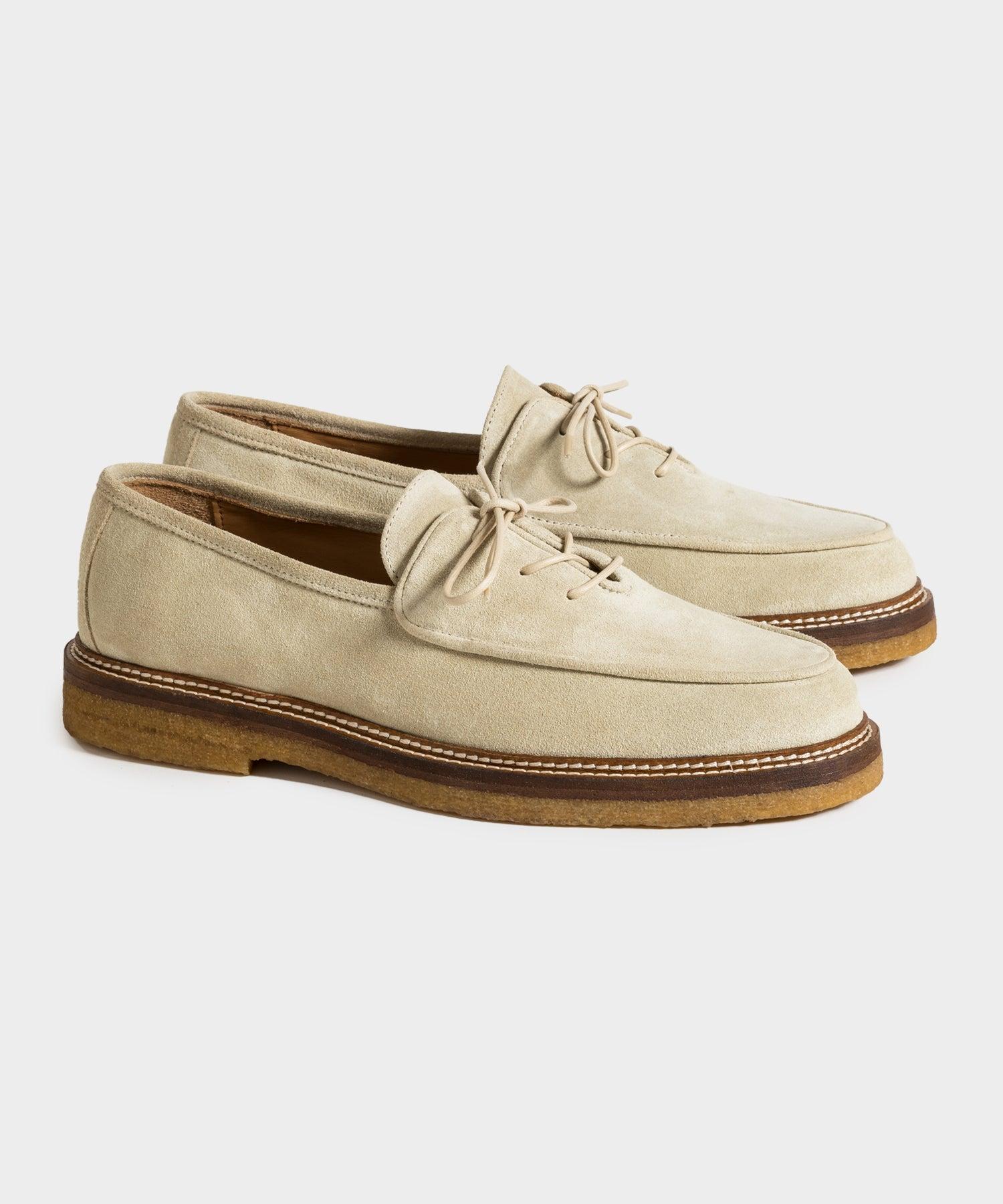 Jacques Solovière Oliver Laceup Derby in Latte Suede Product Image