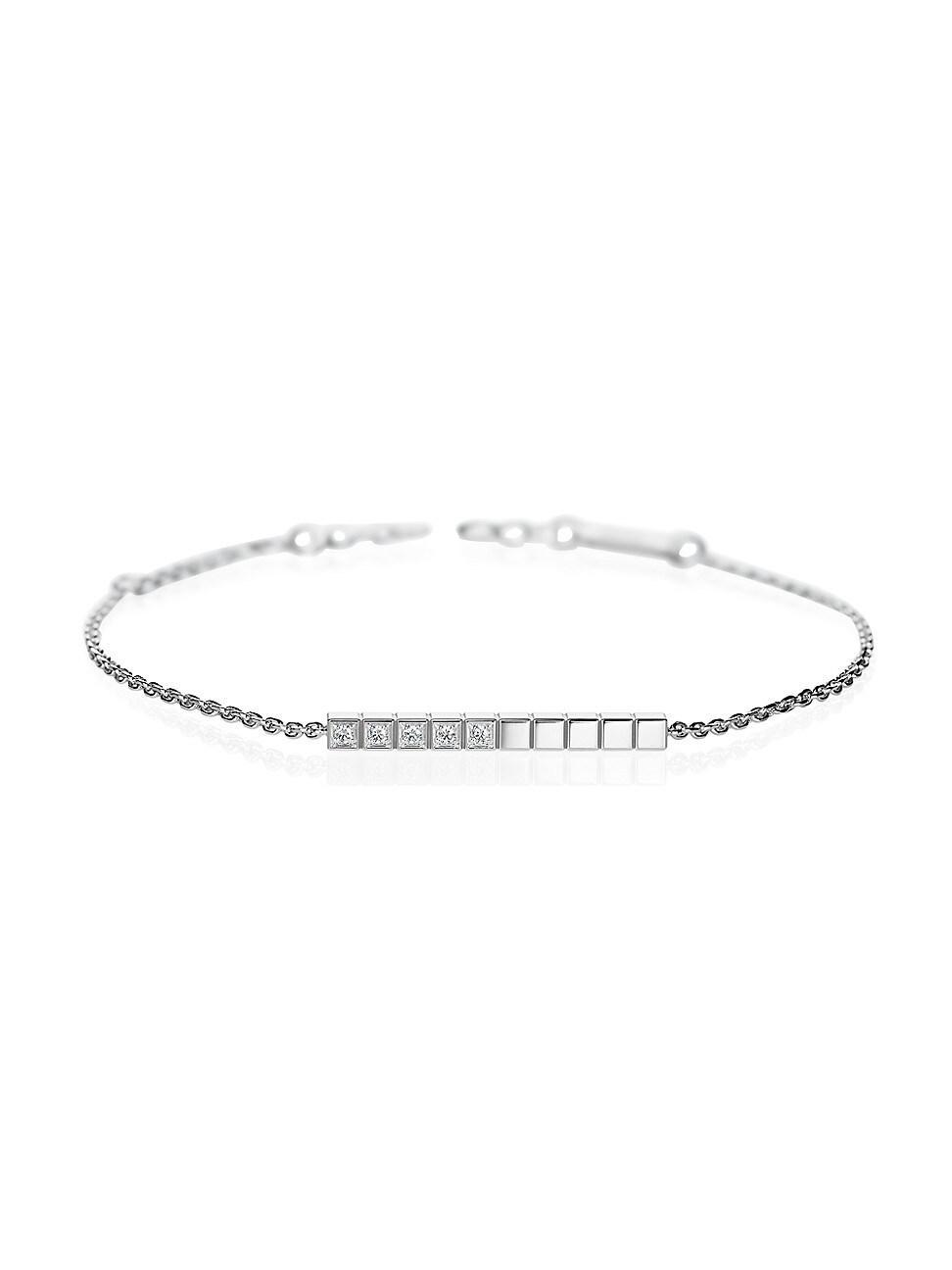 Womens Ice Cube Diamond & 18K White Gold Bracelet Product Image