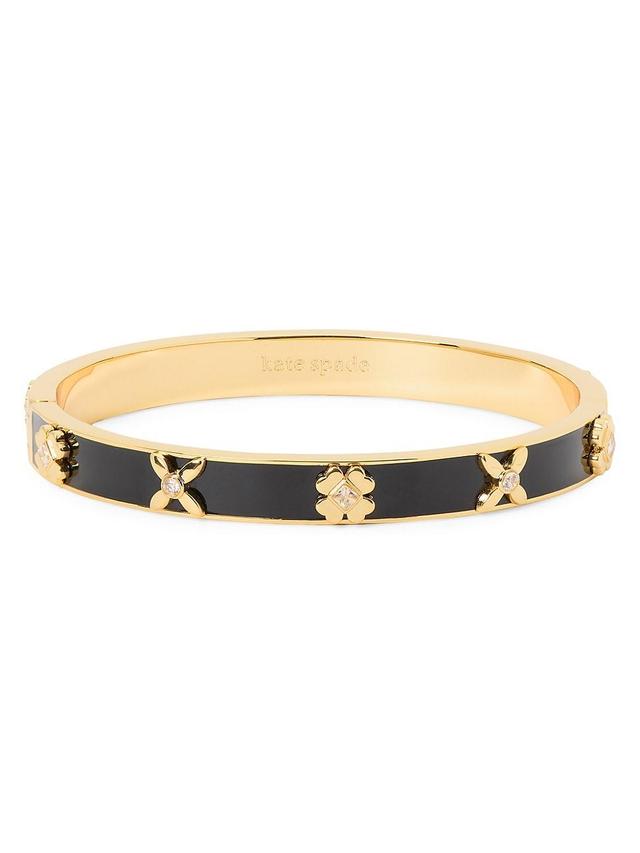 Womens Goldtone, Enamel & Cubic Zirconia Flower Bangle Product Image