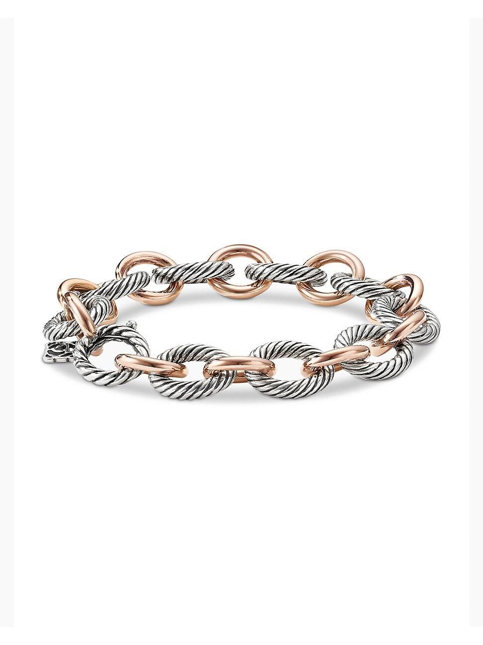 Womens Oval Link Chain Bracelet in Sterling Silver Product Image