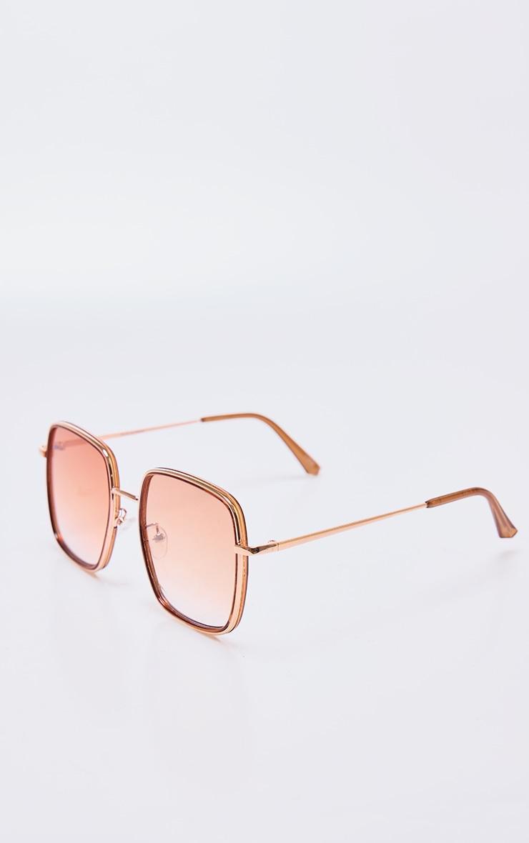 Rose Gold Frame Oversized Square Sunglasses Product Image