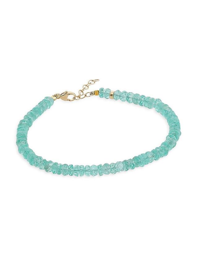 Womens Arizona 14K Yellow Gold & Apatite Beaded Bracelet Product Image